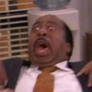 😦 Stanley Hudson The Office bureau, effrayé, choqué, drôle, télé telegram sticker
