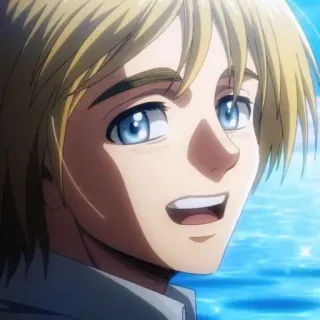 🌟 Armin Arlert Attack on Titan Anime, Mangá, Armin Arlert, Ataque dos Titãs, Personagem, Sorrindo telegram sticker