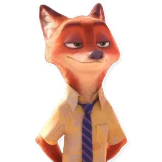 🦊 Nick Wilde Zootopia Nick Wilde, Zoomania, Fuchs, Cartoon, Filmfigur telegram sticker