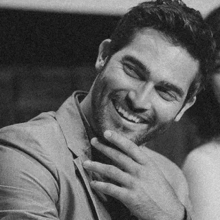 🌪 homme, portrait, noir et blanc, acteur, souriant, personne telegram sticker