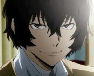 😏 Osamu Dazai Bungou Stray Dogs Аниме, Дазай, Осаму Дазай, Bungou Stray Dogs, Улыбается, Персонаж telegram sticker