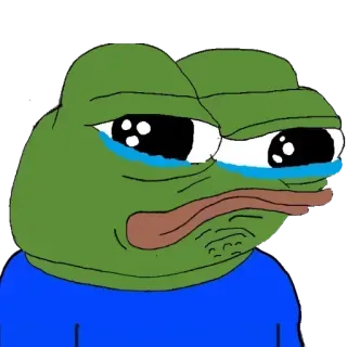 😢 Pepe the Frog пепе, лягушка, грустный, мем, плачущий whatsapp sticker
