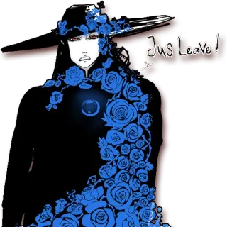 😩 Jus Leave! anime, flores, azul, gótico, rosas telegram sticker