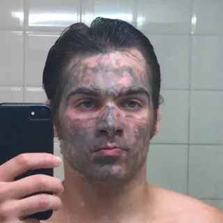 🍃 Mann, Selfie, Gesichtsmaske, Hautpflege, Männlich, Porträt telegram sticker