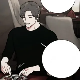 🕯 mężczyzna, jedzenie, obiad, stół, sztuka, ilustracja telegram sticker