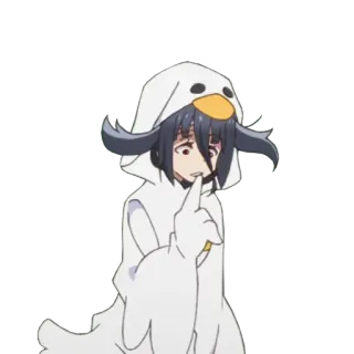 🤔 Аниме, Персонаж, Милый, Утка, Костюм животного, Мультфильм, Девушка telegram sticker
