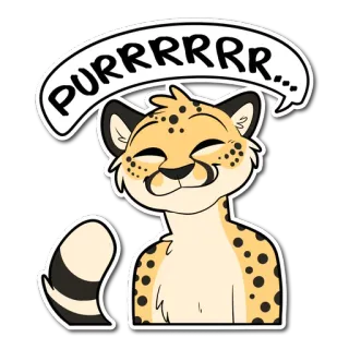 ☺️ PURRRRRRR... 치타, 고양이, 동물, 골골, 귀여운 telegram sticker