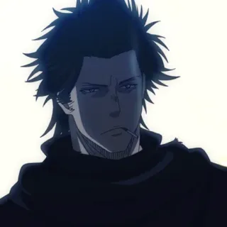 ☘️ Yami Sukehiro Black Clover Anime, Black Clover, Yami, Yami Sukehiro, Fumeur, Mage, Capitaine telegram sticker
