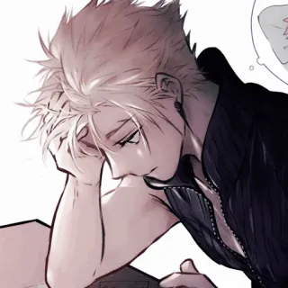 🥢 anime, manga, sad, tired, male telegram sticker