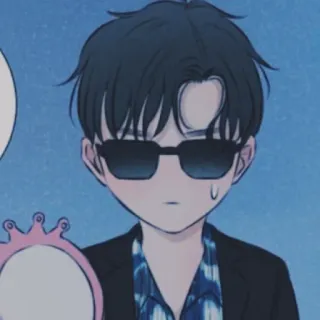 🐾 Dibujo animado, Gafas de sol, Anime, Personaje, Ilustración telegram sticker