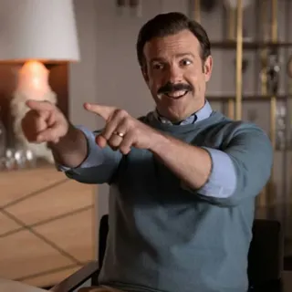 👈 Ted Lasso Тед Лассо, Джейсон Судейкис, Apple TV+, Тренер, Комедия, Персонаж, Позитив telegram sticker