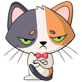 😕 Katze, Cartoon, Sticker, süß, Tier, Kätzchen, wütend, sauer telegram sticker