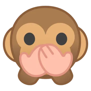🙊 monyet, emoji, diam, tidak melihat, tidak mendengar, tidak berbicara, imut telegram sticker