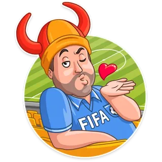 😘 FIFA football, FIFA, fan, sport, dessin animé, baiser telegram sticker