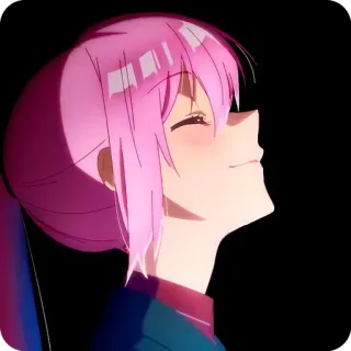 ⭐️ Anime, Manga, Fille, Cheveux roses, Joyeux, Sourire telegram sticker