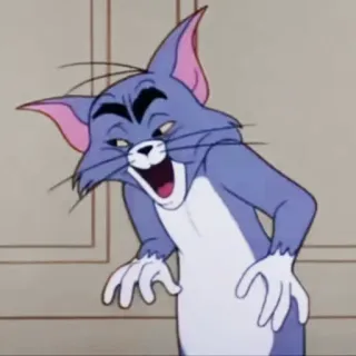 😼 Tom Cat Tom and Jerry Desenho animado, Gato, Engraçado, Meme, Sorriso irônico telegram sticker