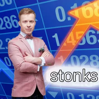 📈 stonks Meme, Bolsa de Valores, Finanças, Investimento, Stonks telegram sticker