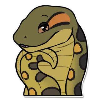 😏 serpiente, animal, reptil, lindo, anaconda whatsapp sticker