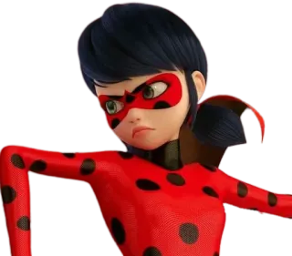 🐞 Ladybug Miraculous: Tales of Ladybug & Cat Noir 瓢虫, 超级英雄, 卡通, 动画, 红色, 点 whatsapp sticker