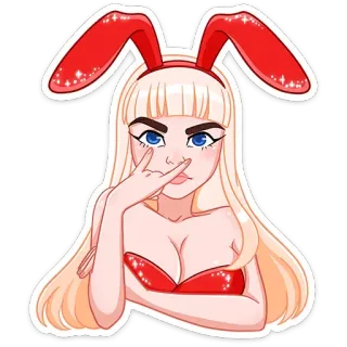 🧐 coniglio, ragazza, donna, playboy, offensivo, sexy, cartone animato, provocante telegram sticker