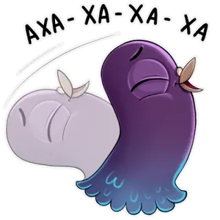 😂 AXA-XA-XA-XA bird, pigeon, cartoon, character, funny telegram sticker
