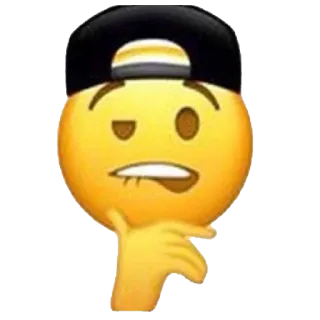 😏 Эмодзи, Лицо, Шляпа, В замешательстве, Размышление whatsapp sticker