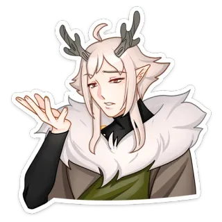 🤷‍♂️ elf, fantasy, character, antlers, meme, expression telegram sticker