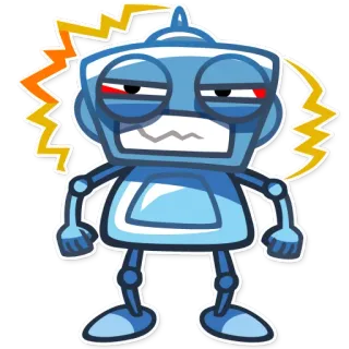 😖 robot, hoạt hình, hài hước, nhân vật, điện telegram sticker