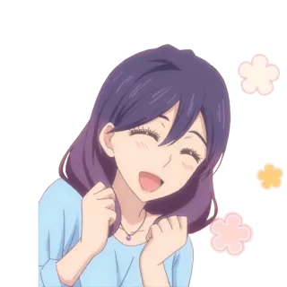 🌸 anime, girl, smiling, happy, cute whatsapp sticker