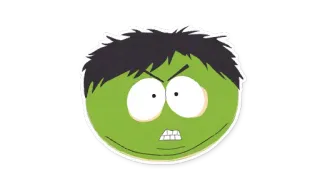 👹 groen, boos, cartoon, personage, uitdrukking, humor, South Park telegram sticker
