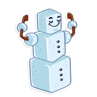 💪 pupazzo di neve, inverno, natale, neve, vacanza, cartone animato telegram sticker