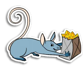 🧀 chuột, chuột, thức ăn, đồ ăn nhẹ, động vật, phim hoạt hình telegram sticker