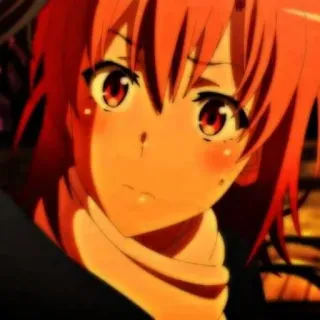 🖇 Anime, Meisje, Sjaal, Rood haar, Portret telegram sticker