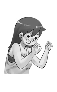 😈 donna, cartone animato, ragazza, anime, schizzo, disegno telegram sticker