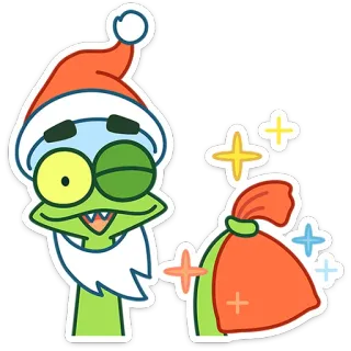 🎁 圣诞节, 圣诞老人, 新年, 节日, 庆祝, 礼物, 卡通 whatsapp sticker