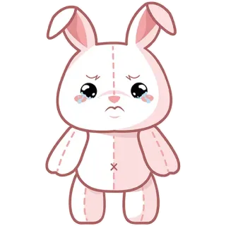 😶 sad, bunny, crying, cute, animal, rabbit telegram sticker
