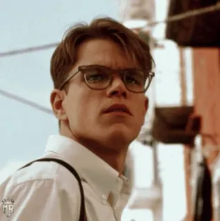 ☣ Matt Damon actor, portrait, celebrity, man, glasses telegram sticker