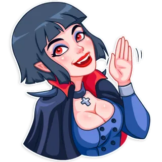 👋 vampiro, cartone animato, donna, halloween, dracula, adesivo, femmina, personaggio telegram sticker
