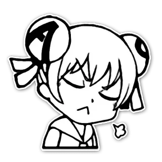 😟 Anime, Cartoon, Niedlich, Mädchen, Chibi, Manga, Illustration telegram sticker