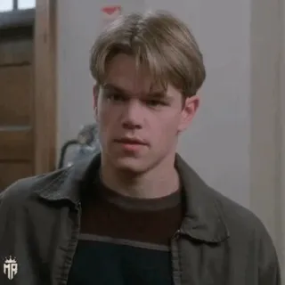 ☣ man, portrait, Matt Damon, actor, celebrity telegram sticker