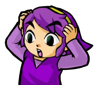 😮 anime, personaje, dibujos animados, preocupado, impactado, chica telegram sticker