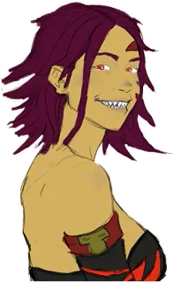 😁 Fantasy, Personaggio, Donna, Capelli rossi, Aggressivo telegram sticker