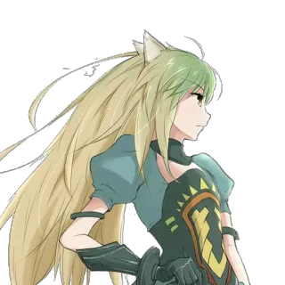 😎 Anime Mädchen, Katzenohren, Fantasy, Illustration, Charakterdesign, Digitale Kunst telegram sticker