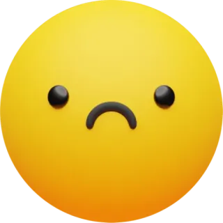 🙁 triste, emoji, giallo whatsapp sticker
