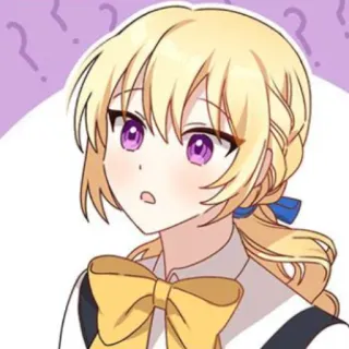 🥡 anime, desenho animado, personagem, garota, retrato, cabelo loiro telegram sticker
