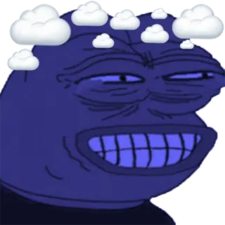 ☁ Pepe the Frog Pepe, Sapo, Meme, Meme da Internet, Nuvens, Azul whatsapp sticker