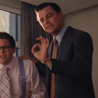 👌 The Wolf of Wall Street леонардо дикаприо, джона хилл, фильм, комедия, костюм, бизнес telegram sticker