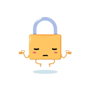 😇 자물쇠, 명상, 보안, 금고, 보호, 요가, 휴식, 평온 whatsapp sticker