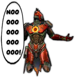 😫 NOOOOO! armor, character, fantasy telegram sticker