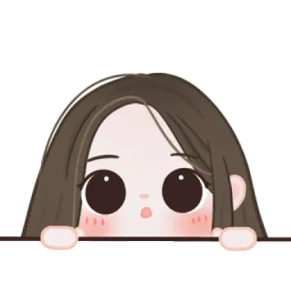 🧁 cartoon, cute, anime, peek, girl, eyes telegram sticker